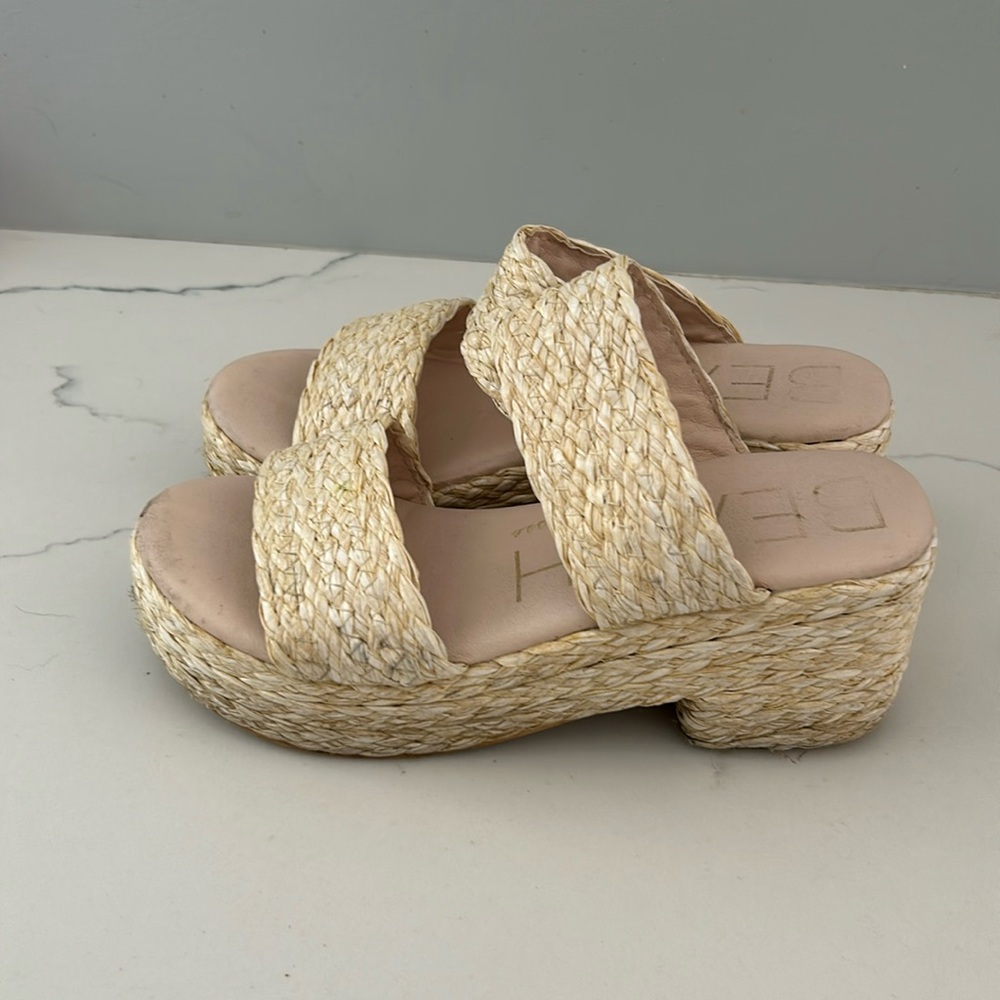 Raffia platform sandals
